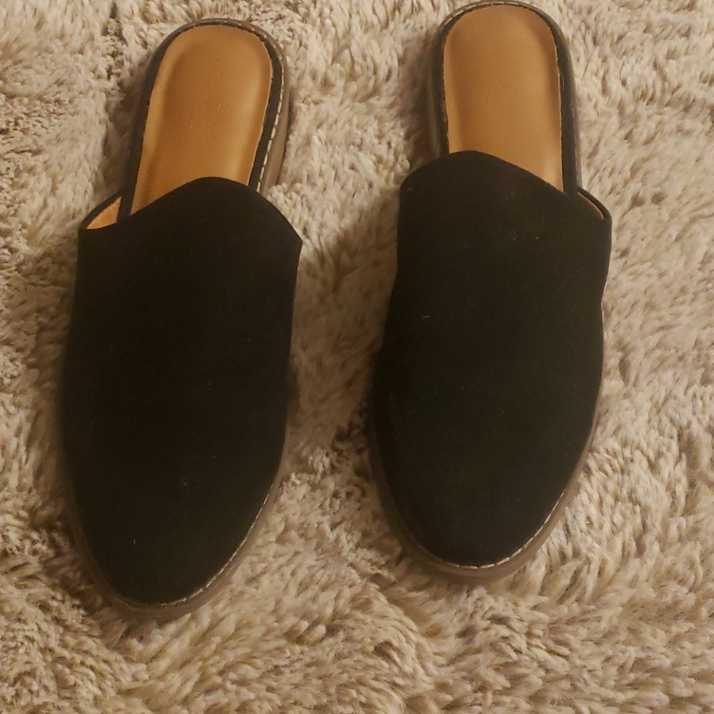 Black Suede slip on loafers